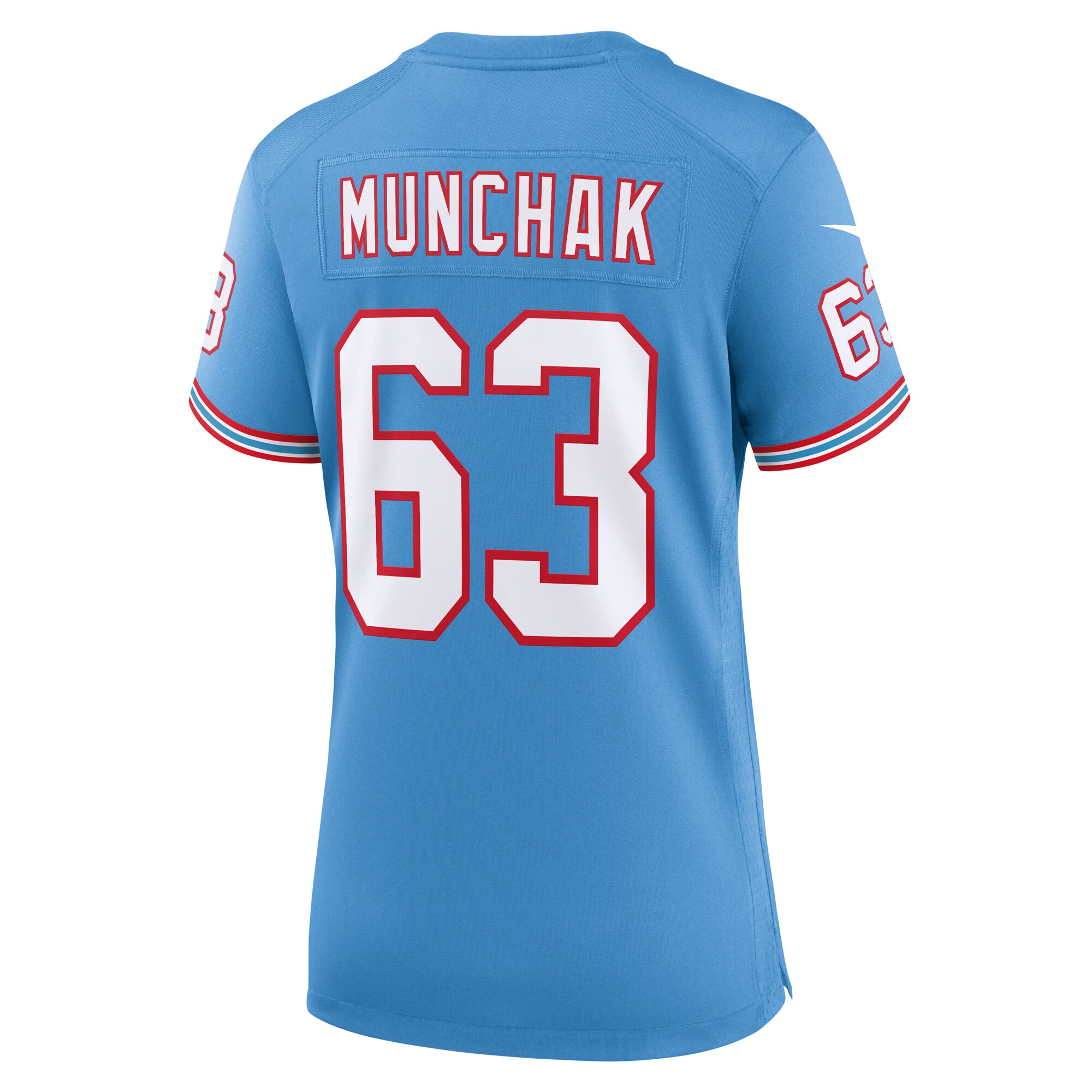Tennessee Titans Mike Munchak Light Blue Oilers Throwback Retired Player Game NFL Jersey Women's