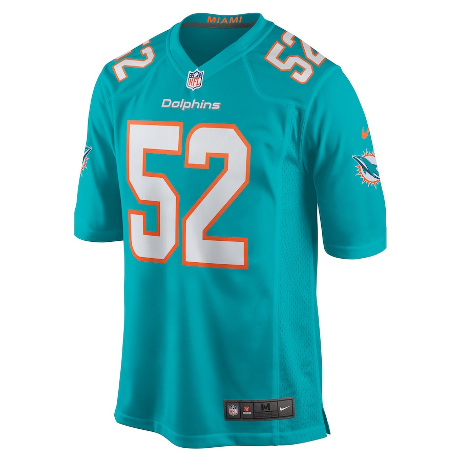 Patrick Paul 52 Miami Dolphins Game Aqua NFL Jersey Men's