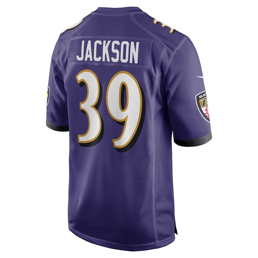Eddie Jackson 39 Baltimore Ravens Team Game Purple NFL Jersey Men's