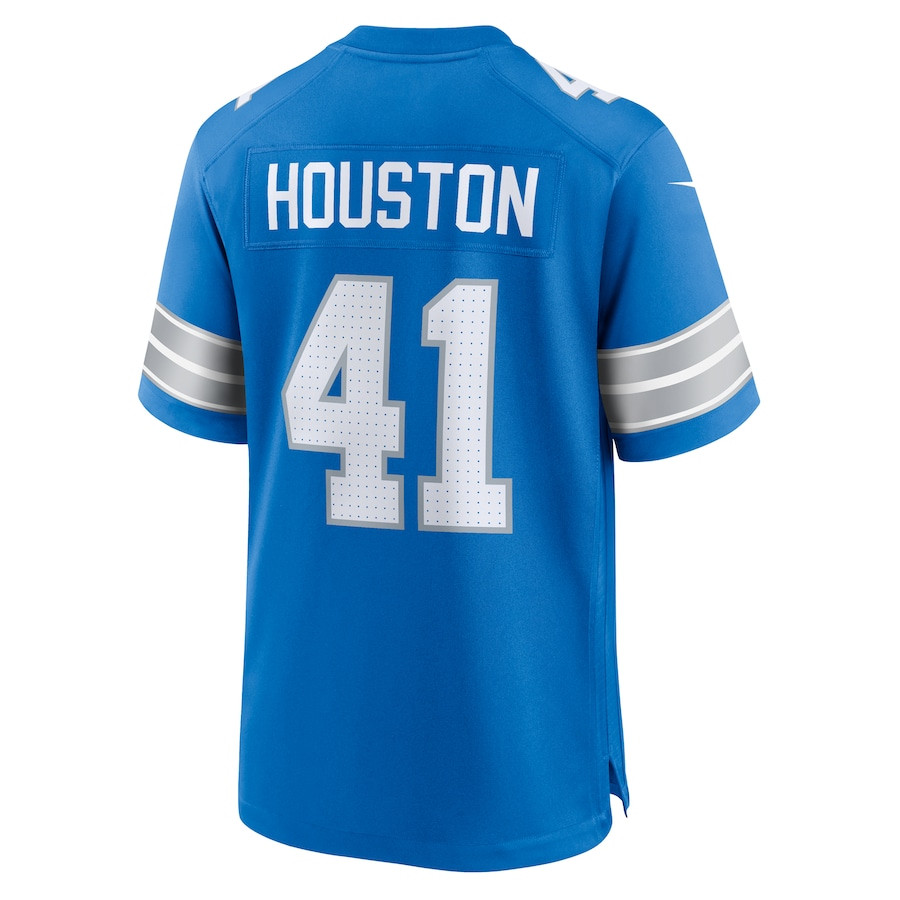 James Houston 41 Detroit Lions Team Game Blue NFL Jersey Men's