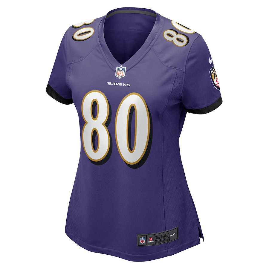 Isaiah Likely 80 Baltimore Ravens Game Purple NFL Jersey Women's