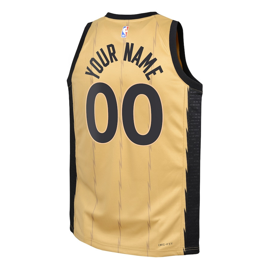 Toronto Raptors 2023/24 City Edition Swingman Custom Gold NBA Jersey Youth