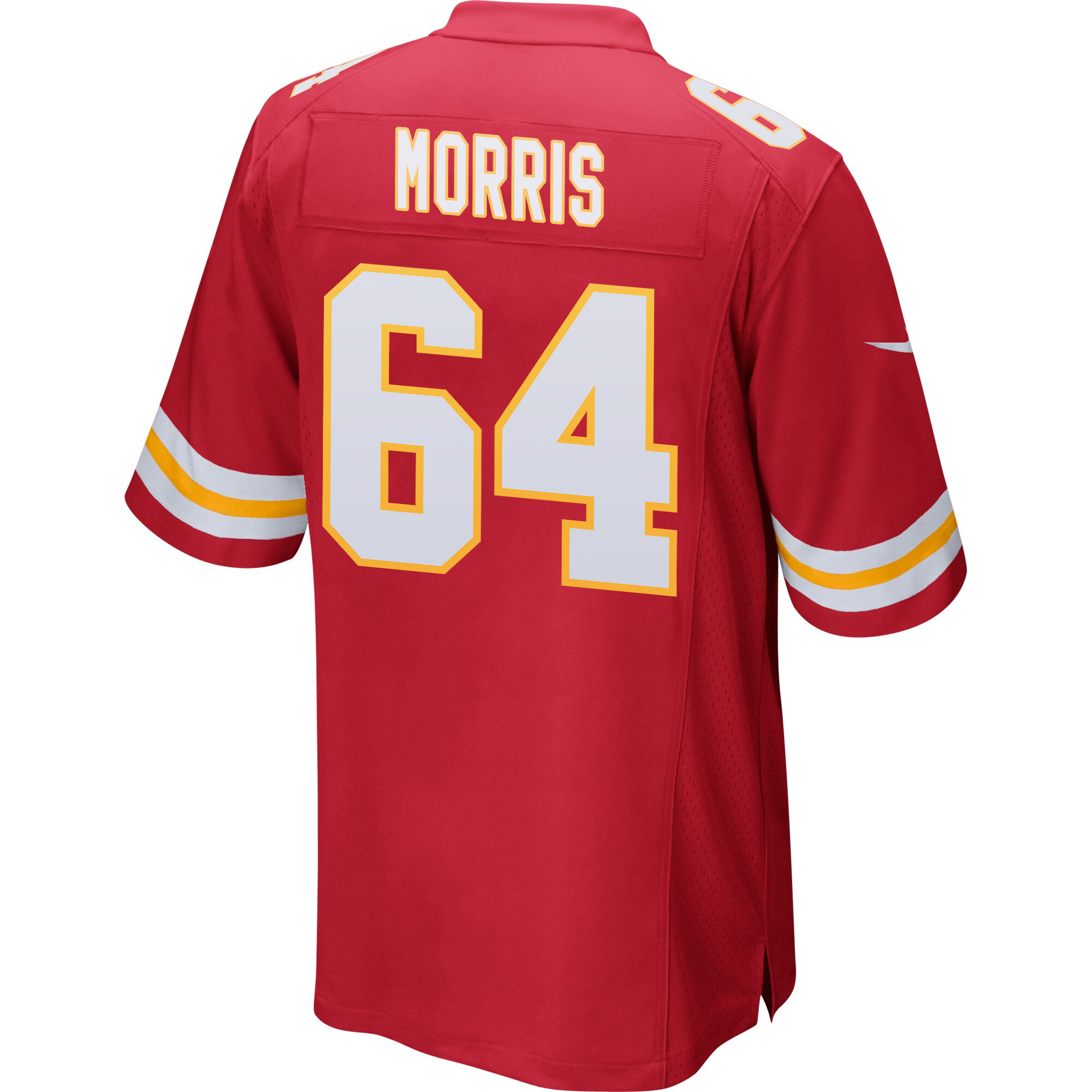 Wanya Morris 64 Kansas City Chiefs Super Bowl LVIII Champions 4 Stars Patch Game Red NFL Jersey Men's
