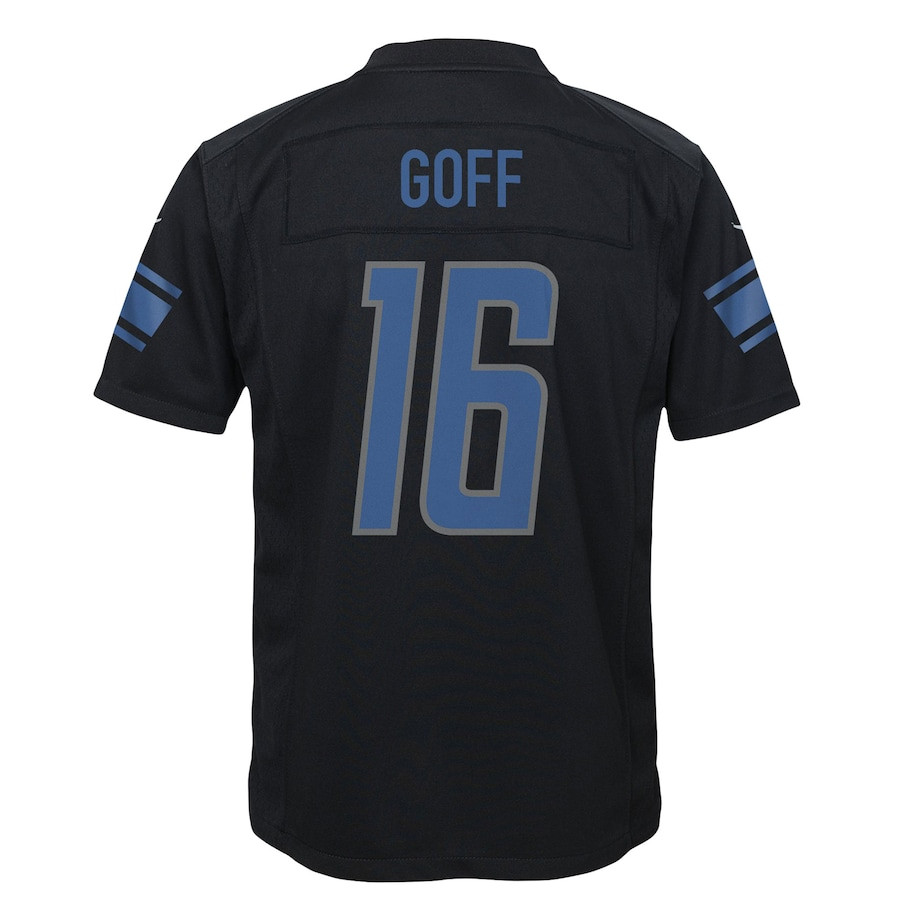 Jared Goff 16 Detroit Lions Fashion Game Black NFL Jersey Youth