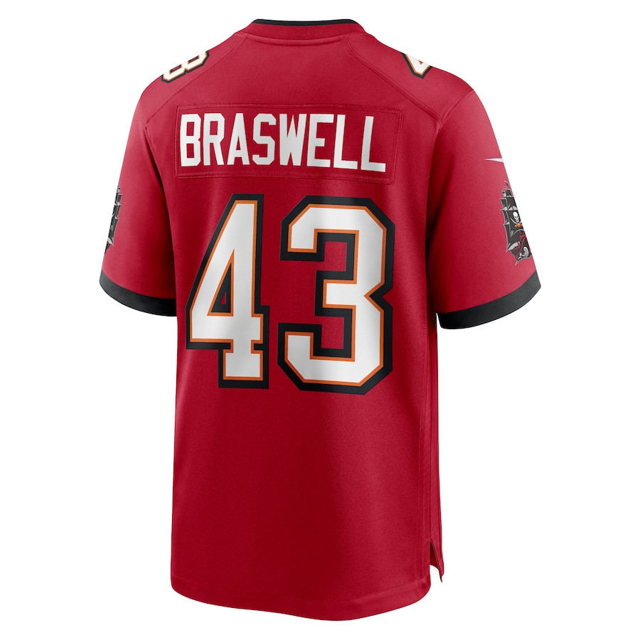 Chris Braswell 43 Tampa Bay Buccaneers Game Red NFL Jersey Men's