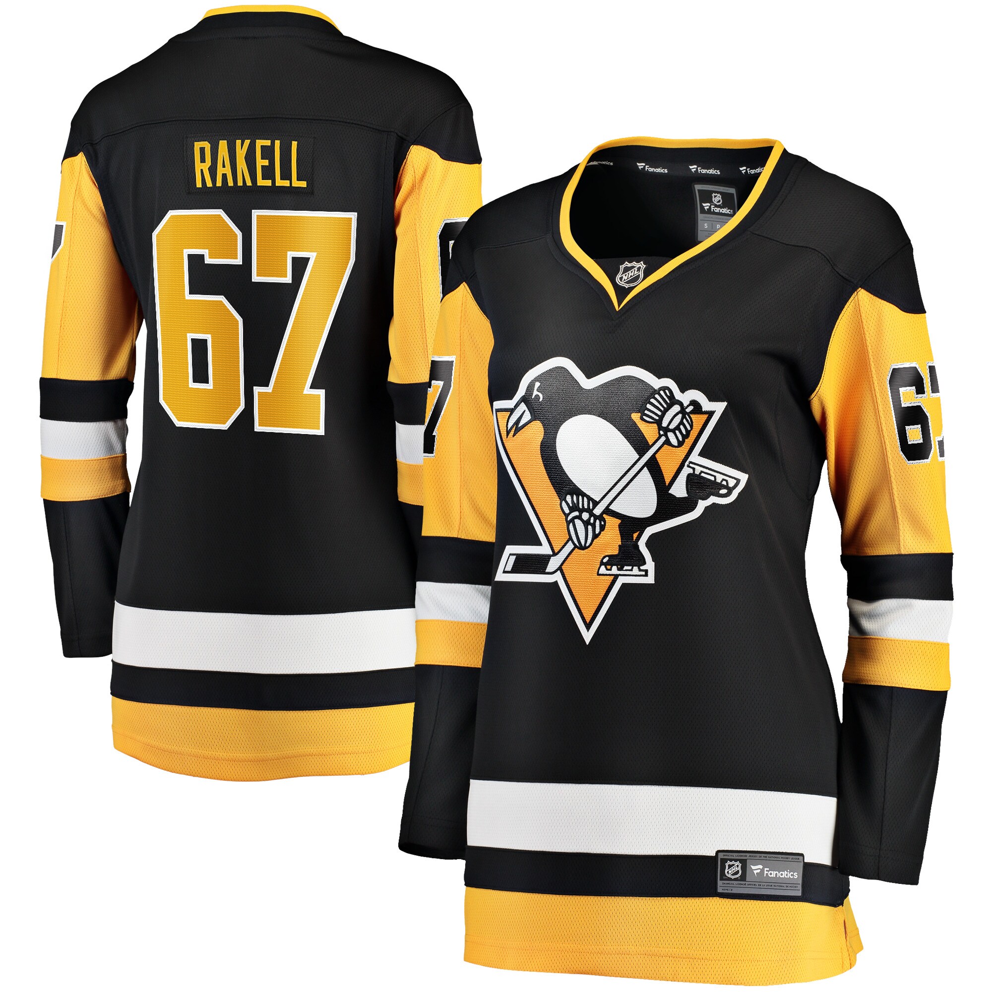 Pittsburgh Penguins Rickard Rakell Black Home Breakaway Player NHL Jersey Women's