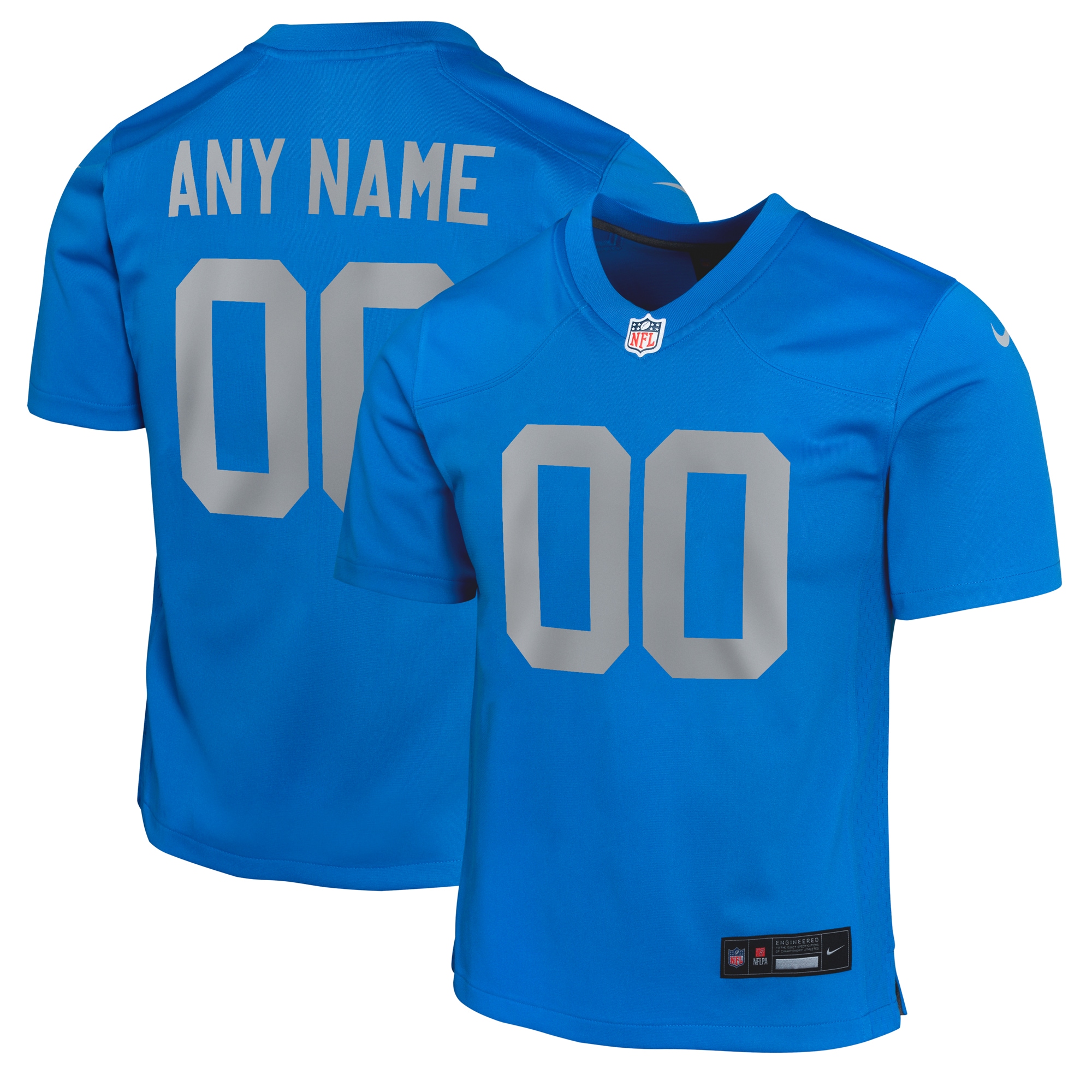 Detroit Lions Blue Alternate Custom Game NFL Jersey Youth