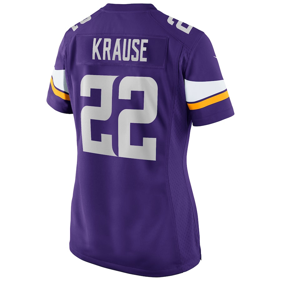 Paul Krause 22 Minnesota Vikings Game Retired Purple NFL Jersey Women's