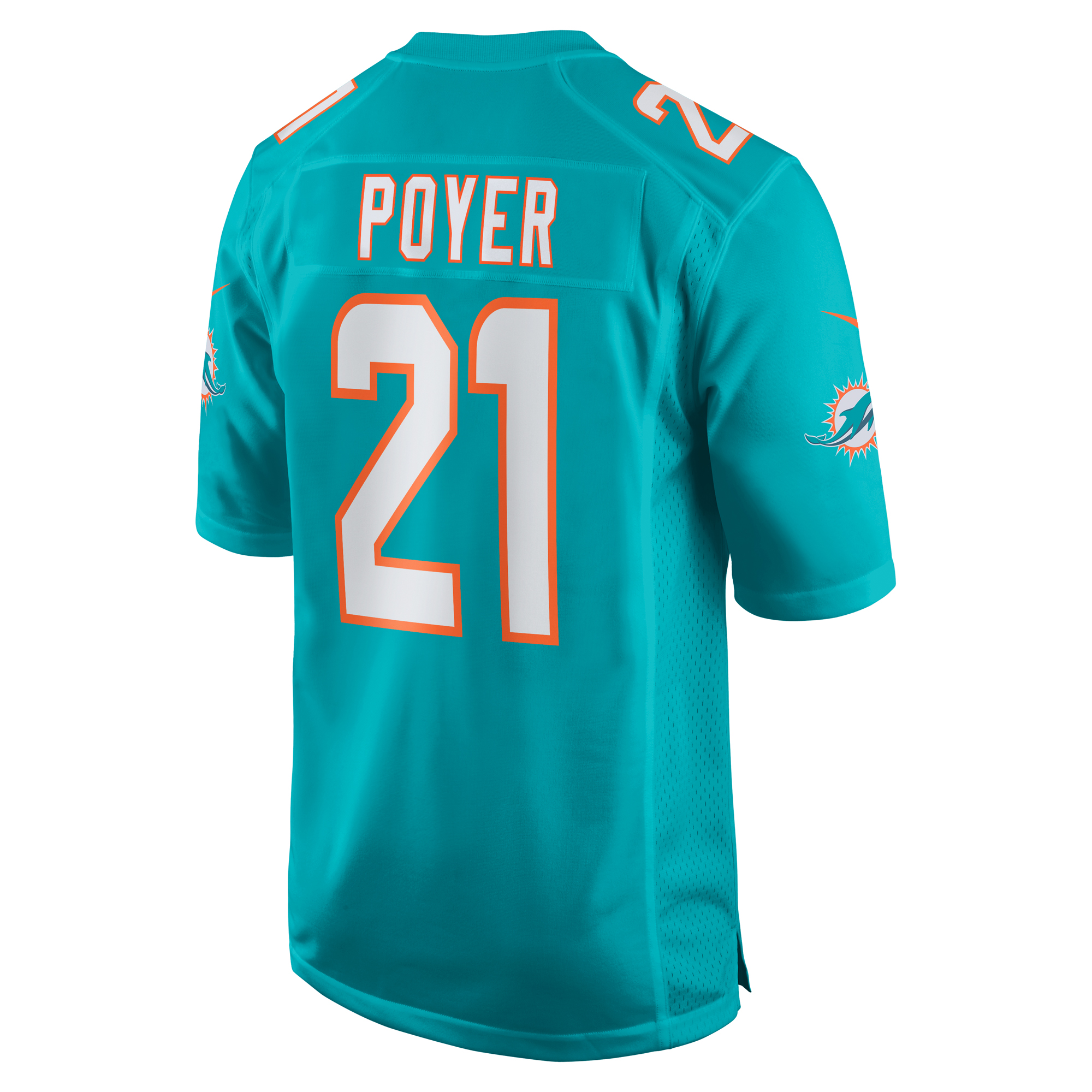 Miami Dolphins Poyer Aqua Game NFL Jersey Men's