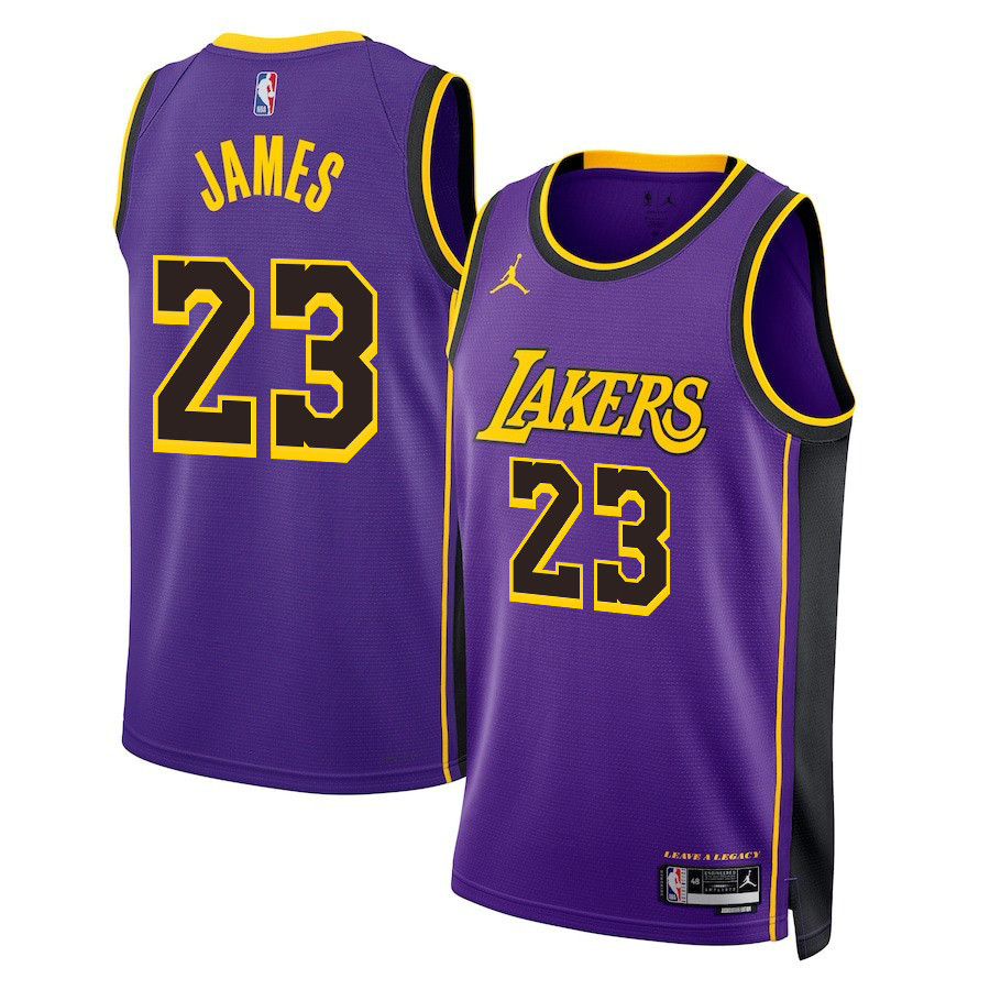 Lebron James 23 Los Angeles Lakers Statement Edition Swingman Purple NBA Jersey Men's