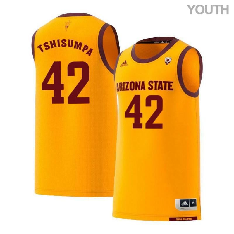 42 Jethro Tshisumpa Yellow Retro Arizona State Sun Devils NCAA Jersey Youth