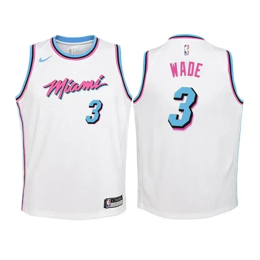 Miami Heat Dwyane Wade 3 City Editio White NBA Jersey Youth