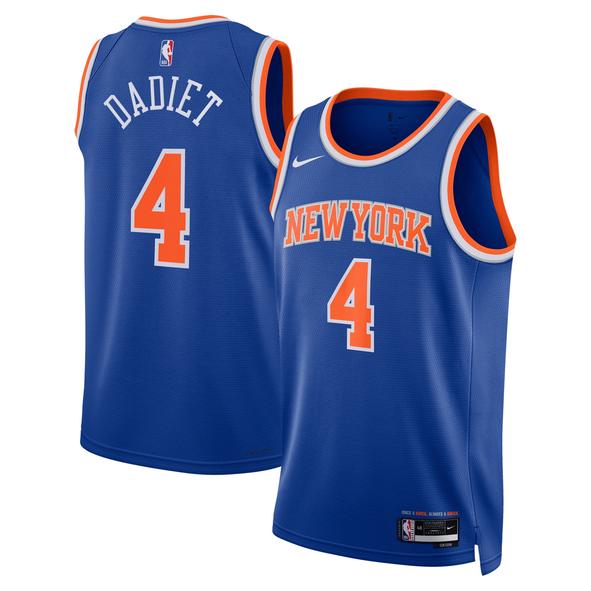 New York Knicks Icon Swingman Blue Pac?me Dadie Unisex NBA Jersey Unisex