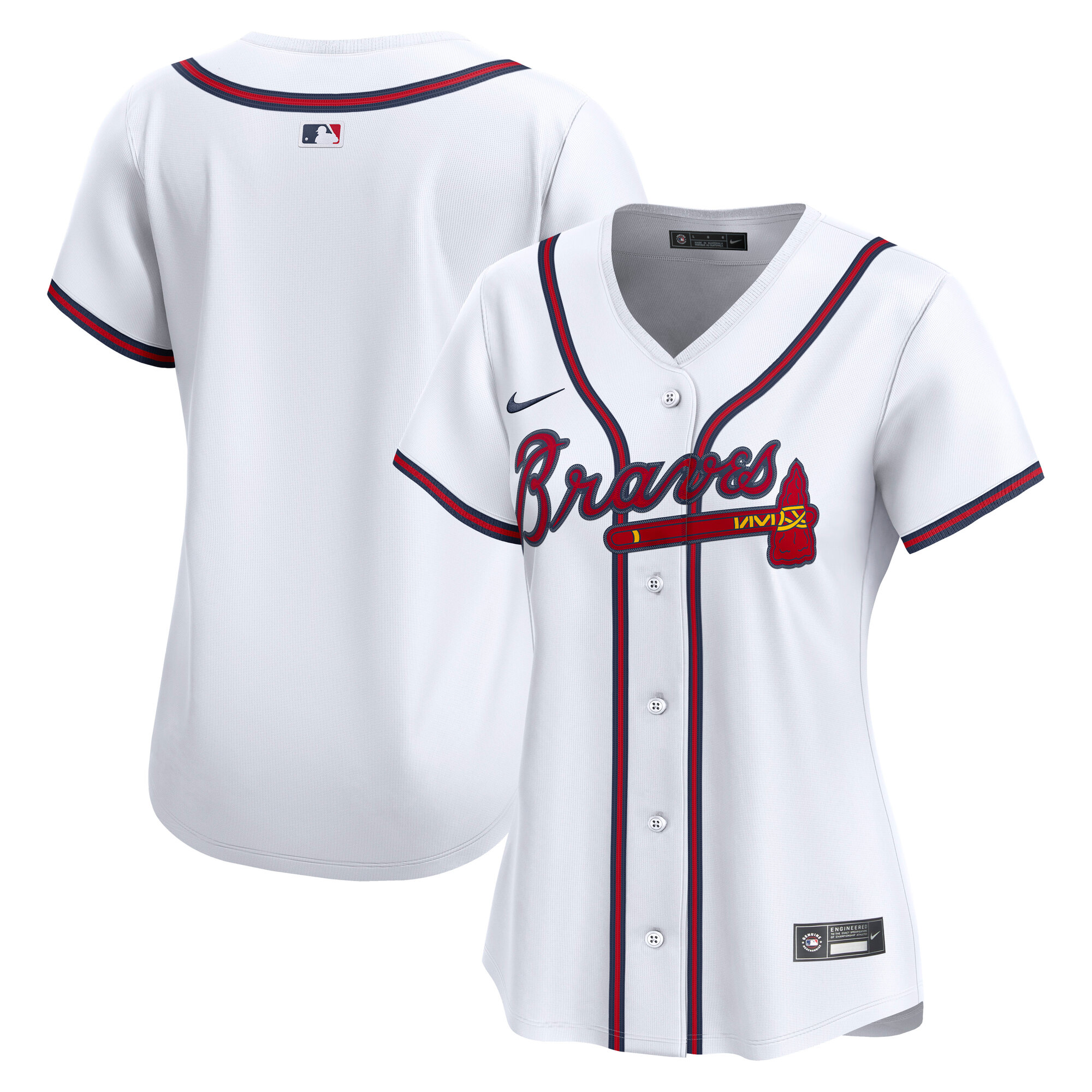 Atlanta Braves White Home Limited MLB Jersey Women's