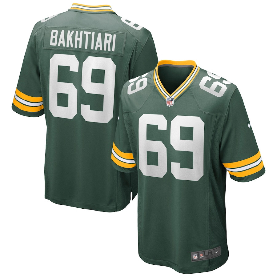 David Bakhtiari 69 Green Bay Packers Game Green NFL Jersey Men's