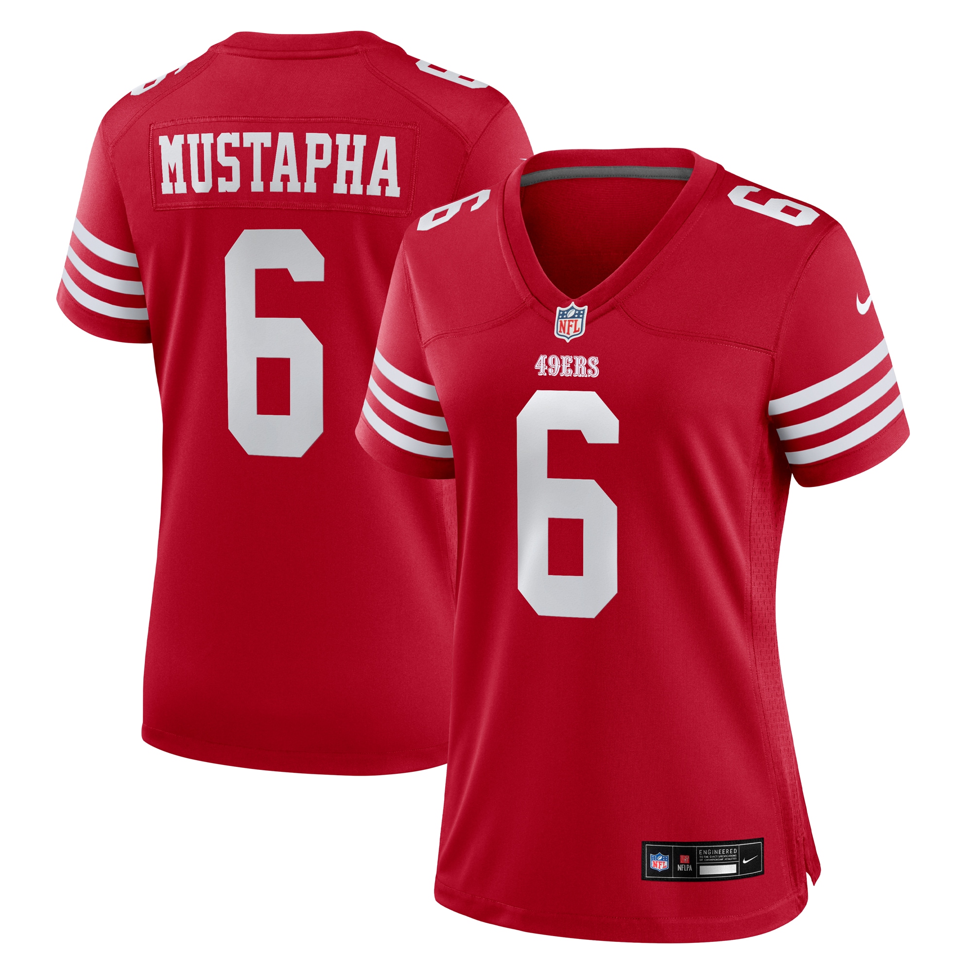 San Francisco 49ers Malik Mustapha Scarlet Game NFL Jersey Women's
