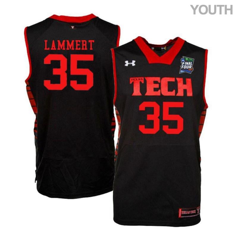 Under Armour 35 Clark Lammert Black Texas Tech Red Raiders NCAA Jersey Youth