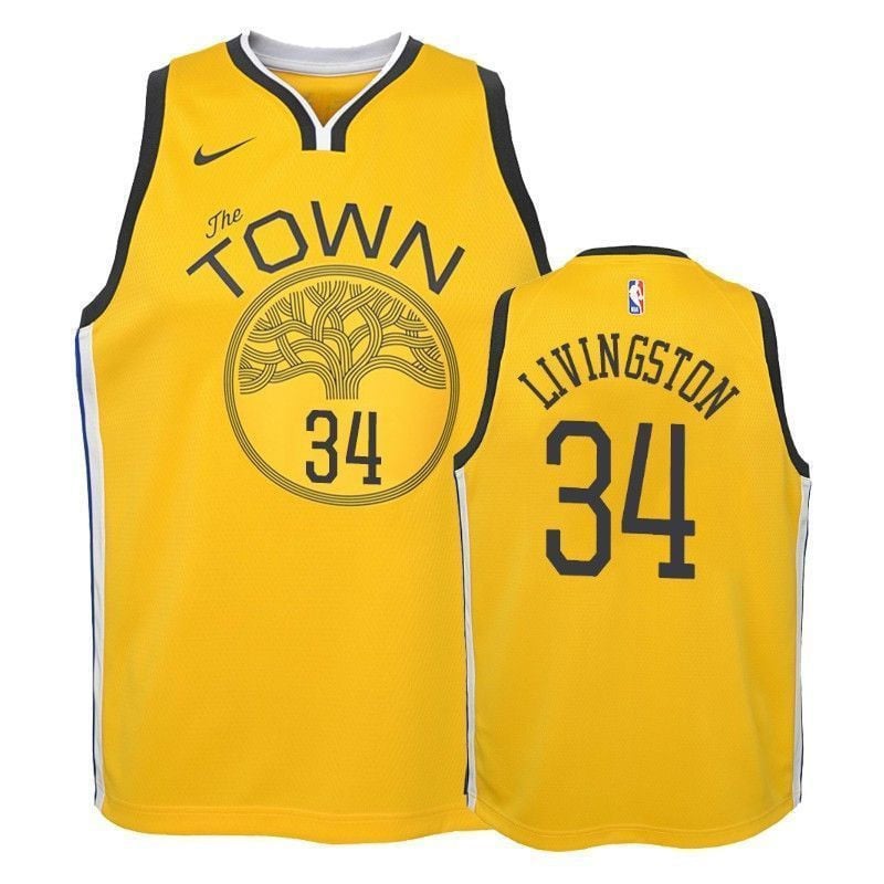 Golden State Warriors Shaun Livingston 34 Earned Yellow NBA Jersey Youth