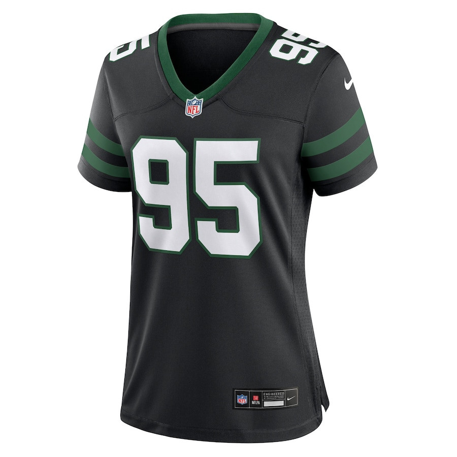 Quinnen Williams 95 New York Jets Alternate Game Women, Black NFL Jersey Women's