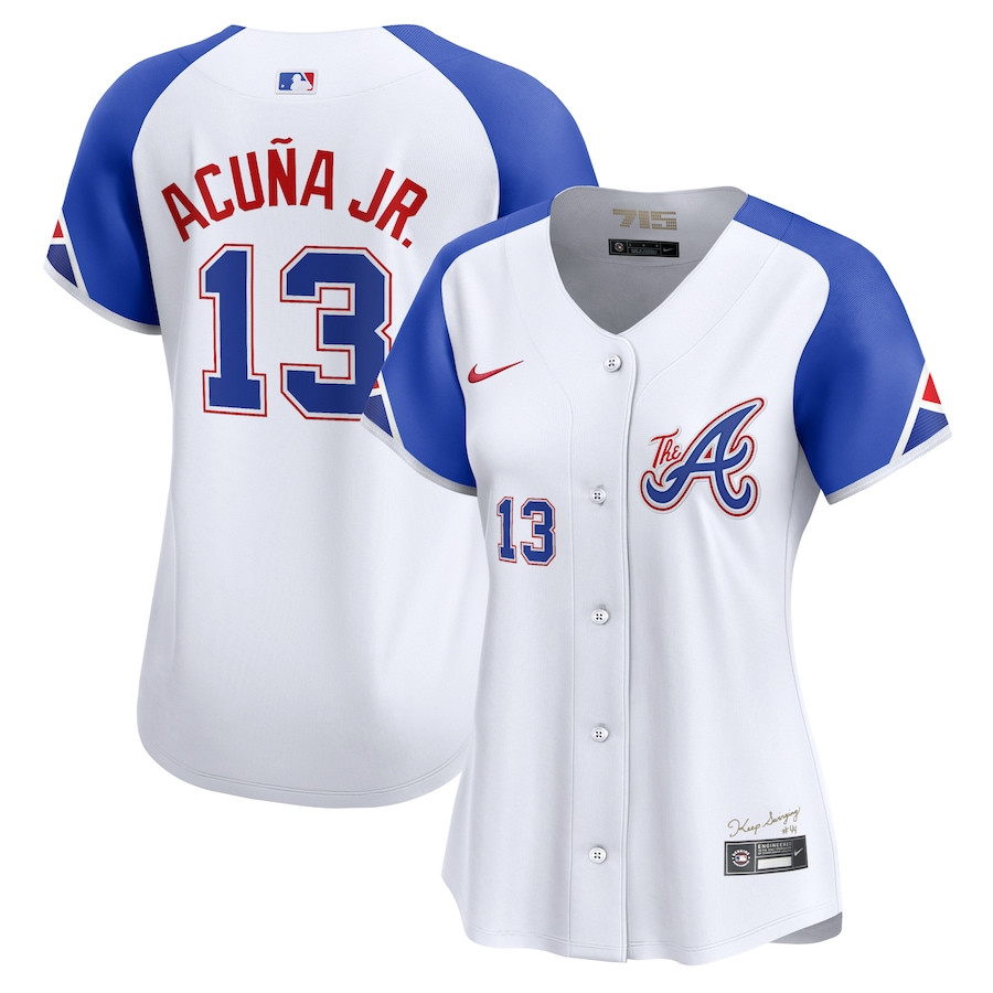Ronald Acu?a Jr. 13 Atlanta Braves City Connect Limited White MLB Jersey Women's
