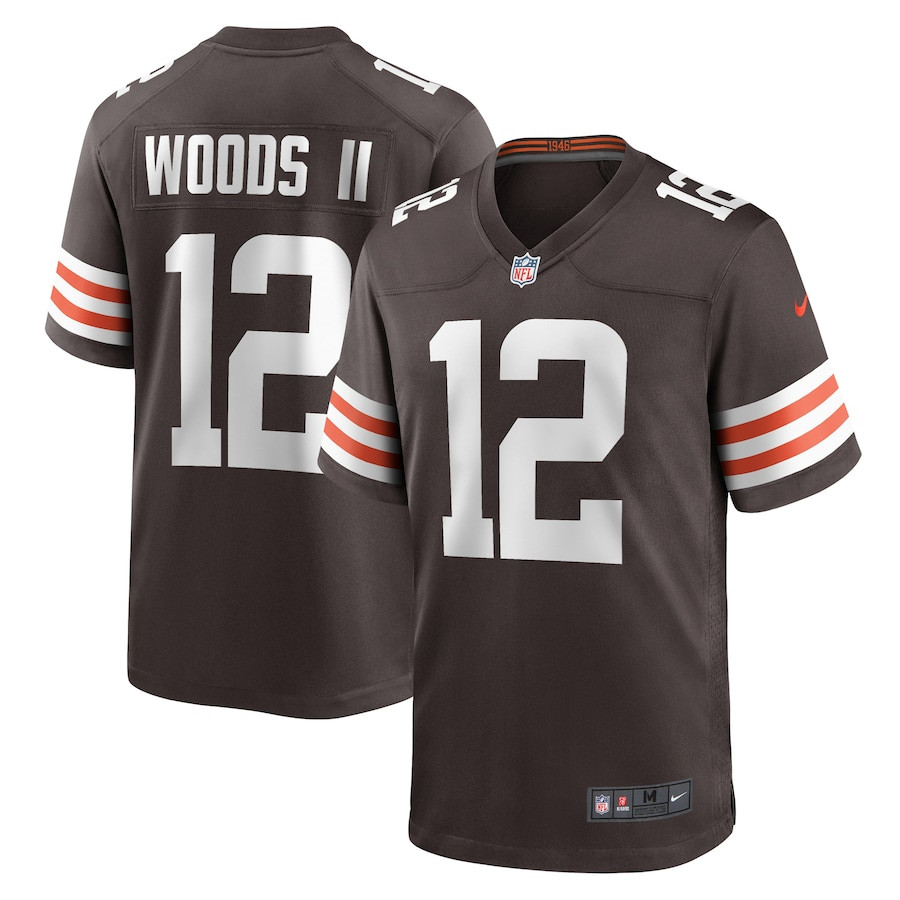 Michael Woods II 12 Cleveland Browns Game Brown NFL Jersey Men's