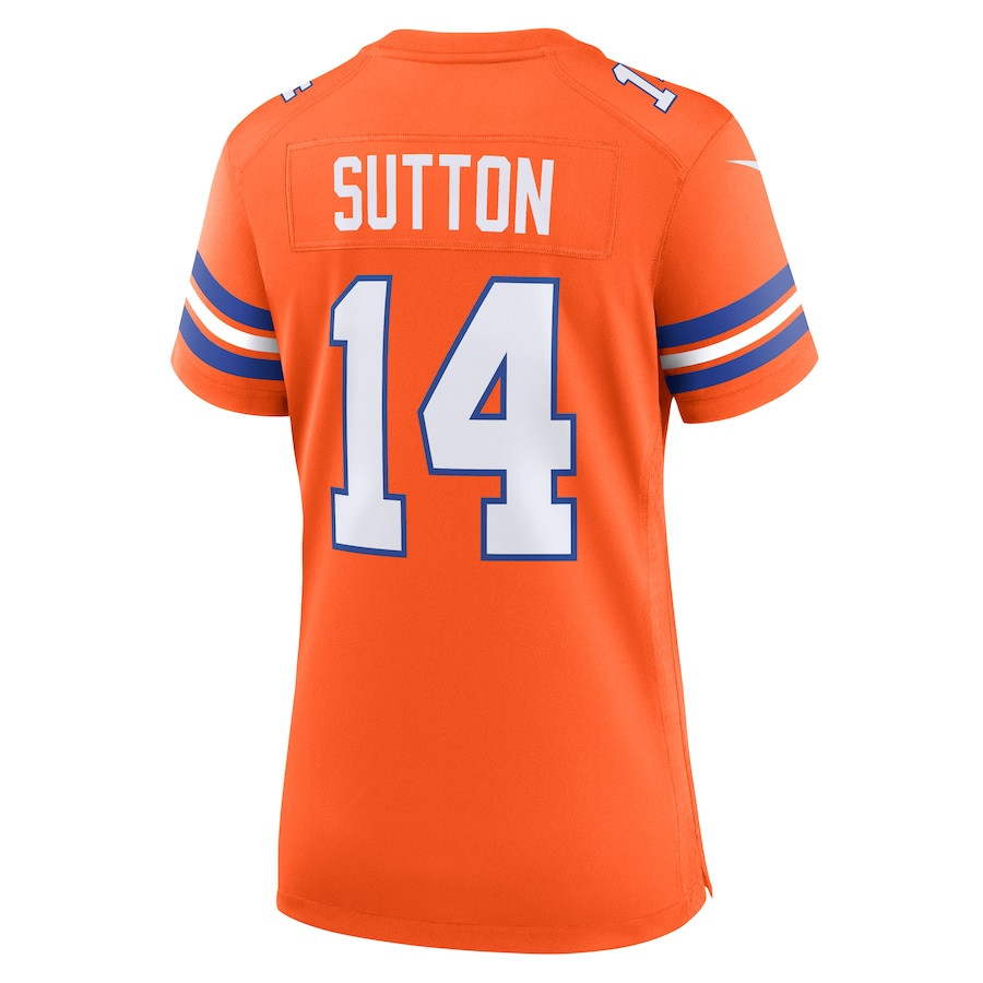 Courtland Sutton 14 Denver Broncos Mile High Collection 1977 Throwback Player Game Orange NFL Jersey Women's