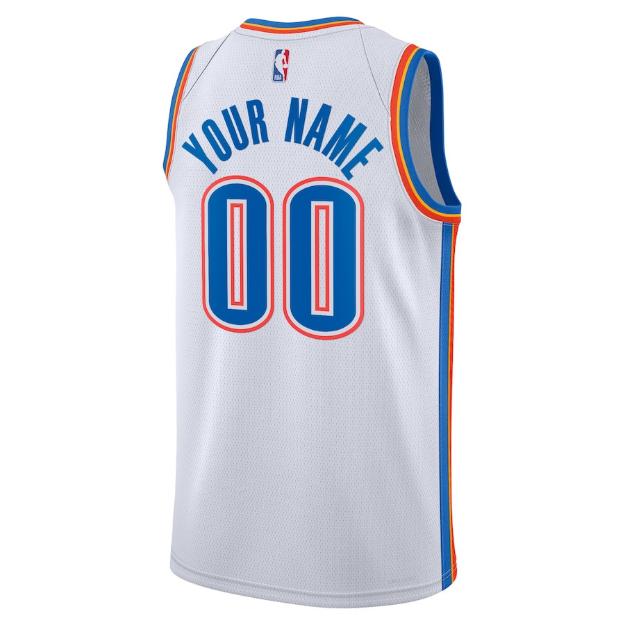 Oklahoma City Thunder 2023/24 Association Swingman Custom White NBA Jersey Men's