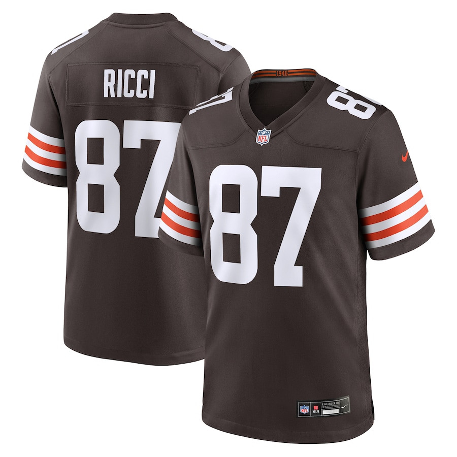 Giovanni Ricci 87 Cleveland Browns Game Brown NFL Jersey Men's
