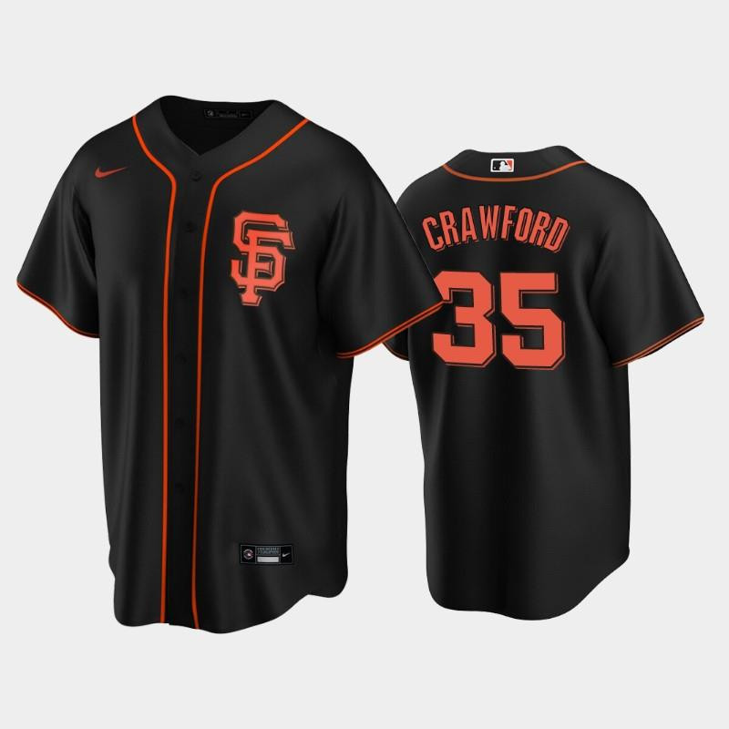 San Francisco Giants Black Alternate 35 Brandon Crawford MLB Jersey Men's