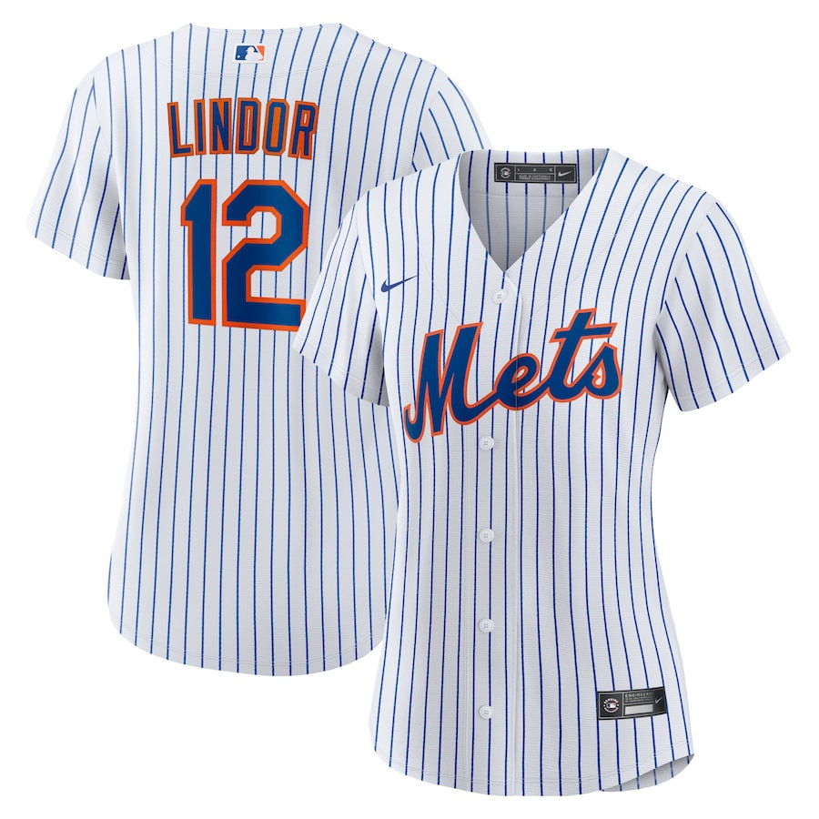 Francisco Lindor 12 New York Mets Home White MLB Jersey Women's