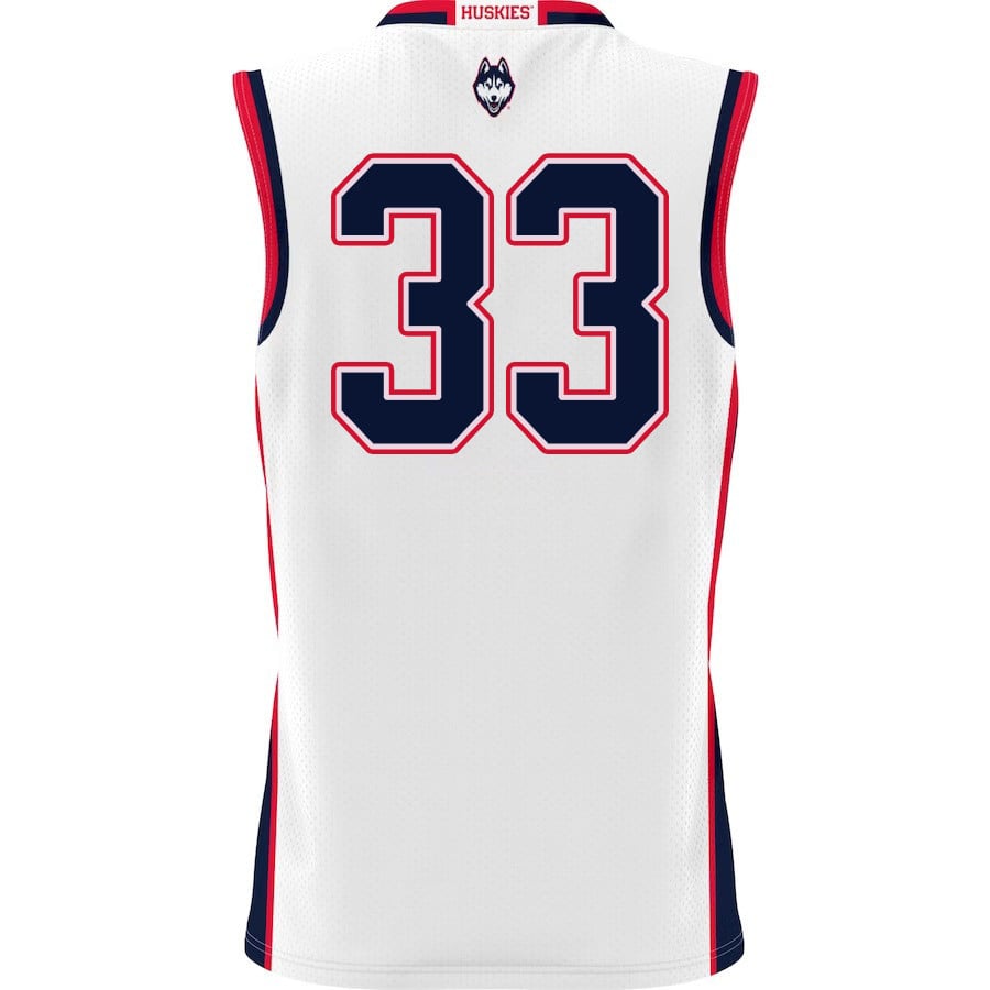 Apostolos Roumoglou 33 UConn Huskies White NCAA Jersey Men's