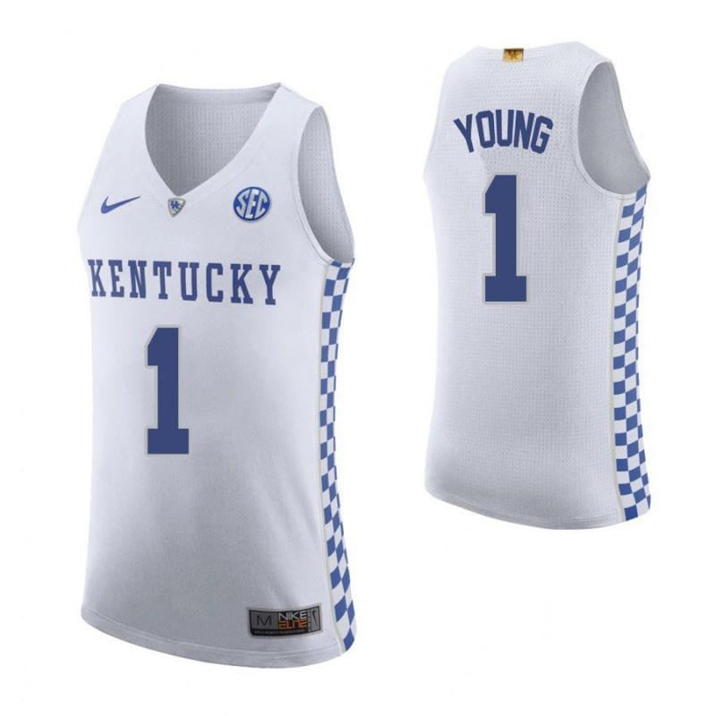 1 James Young Roa White Elite Kentucky Wildcats NCAA Jersey Men's
