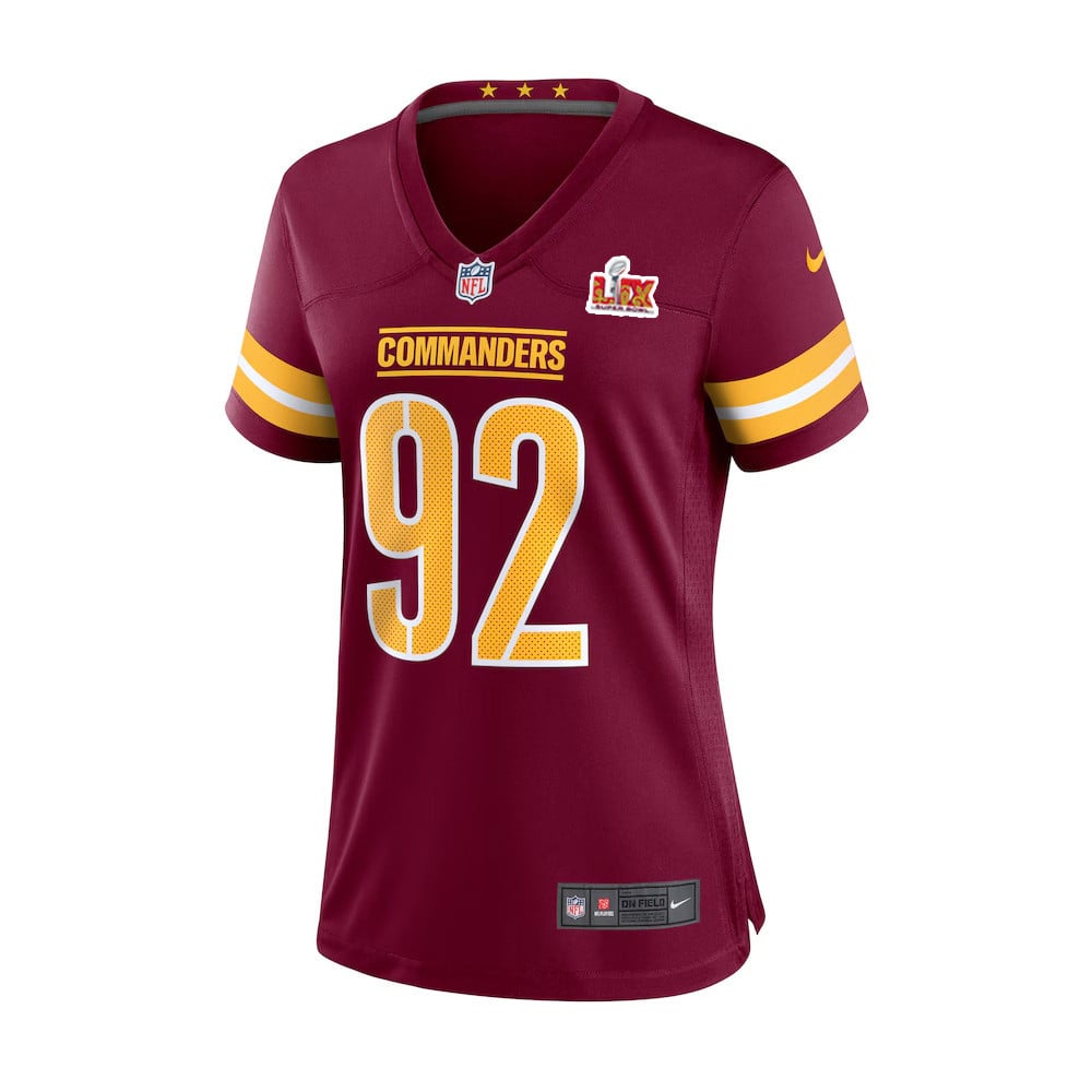 Dorance Armstrong #92 Washington Commanders Super Bowl LIX Burgundy NFL Jersey Women's
