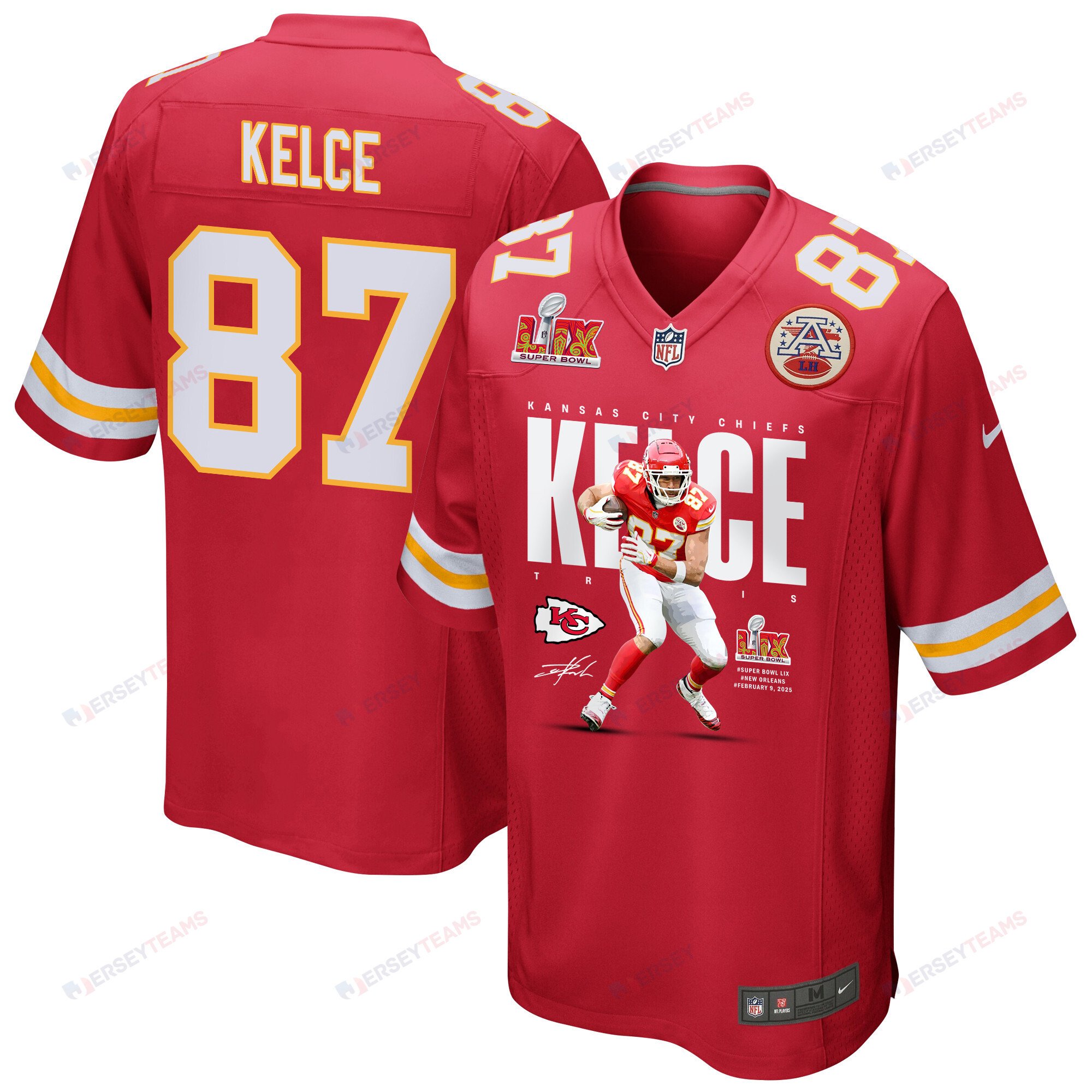 Travis Kelce 87 Kansas City Chiefs From Sea To Shining Kelce Game Red NFL Jersey Men's