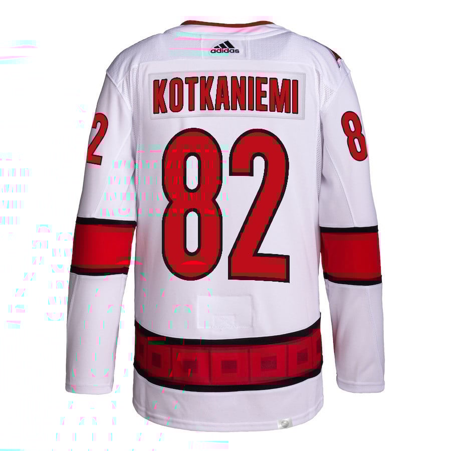 Jesperi Kotkaniemi 82 Carolina Hurricanes 2024 Playoffs Patch Away White NHL Jersey Men's