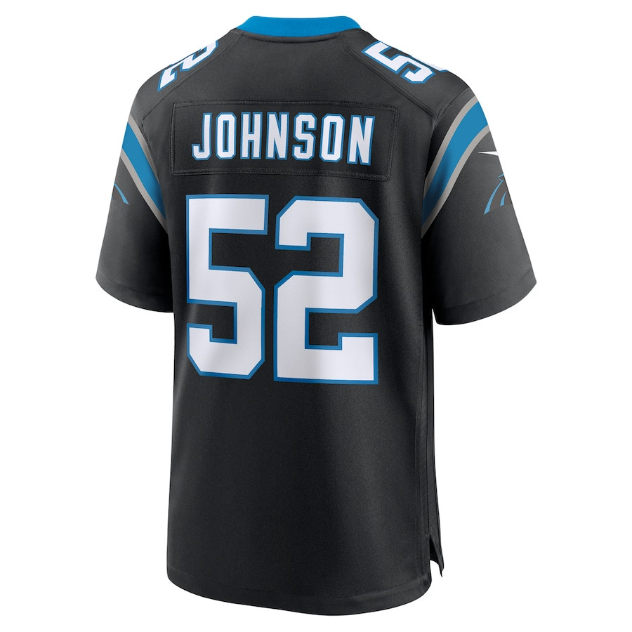 DJ Johnson 52 Carolina Panthers Game Black NFL Jersey Men's