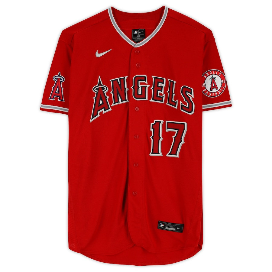 Shohei Ohtani 17 Los Angeles Angels Signed Red MLB Jersey Men's