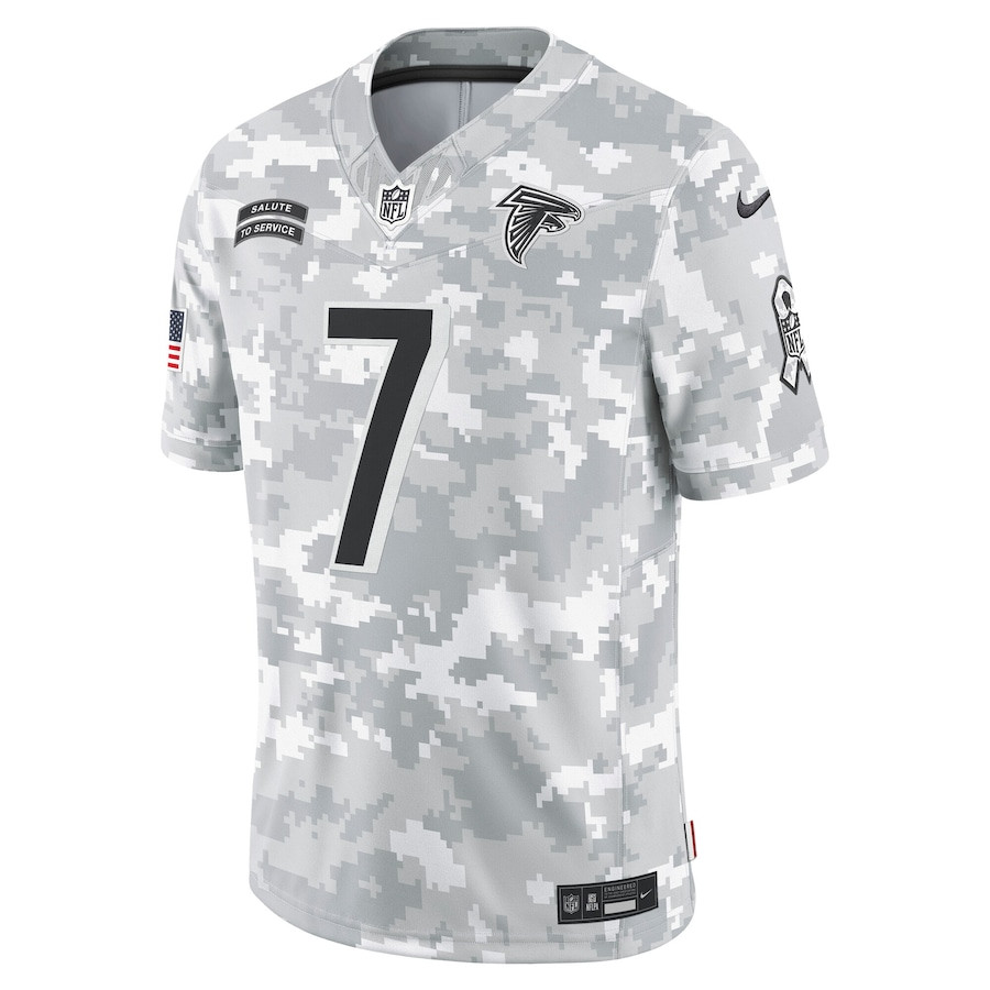 Bijan Robinson 7 Atlanta Falcons 2024 Salute to Service Limited Arctic Camo NFL Jersey Men's