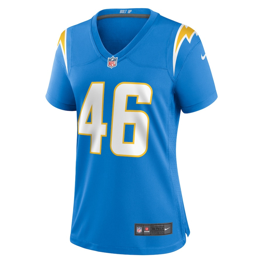 Zander Horvath 46 Los Angeles Chargers Game Powder Blue NFL Jersey Women's
