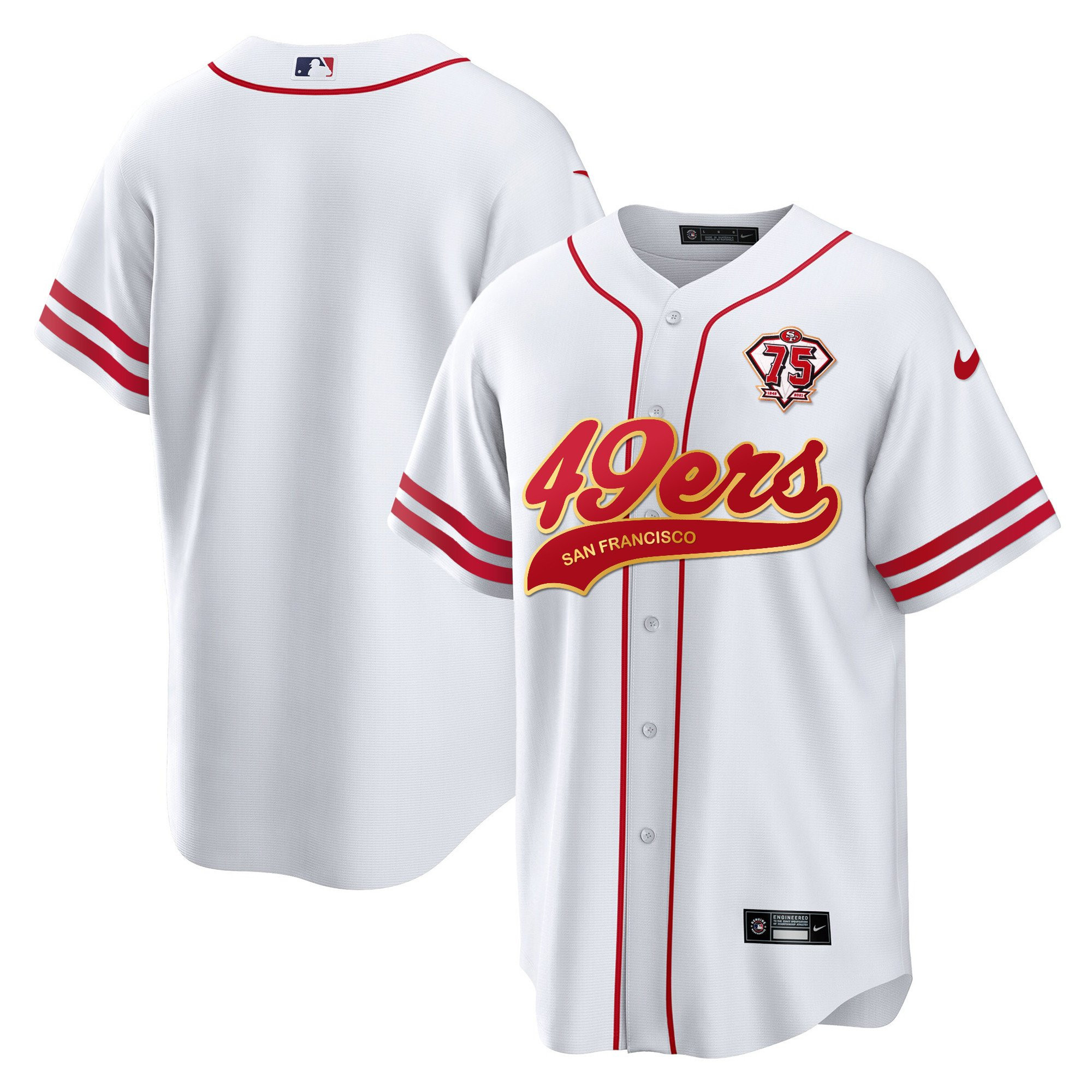 San Francisco 49ers White MLB Jersey Men's