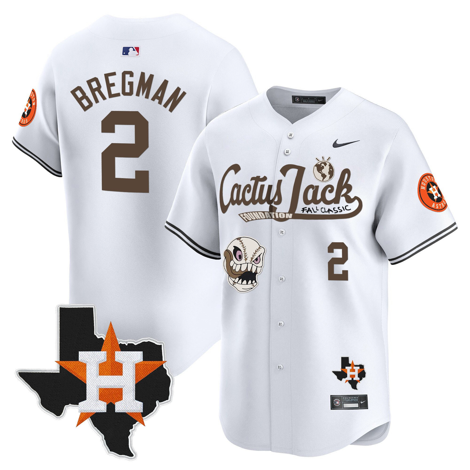 Alex Bregman 2 Houston Astros Cactus Jack Foundation Fall Classic Limited Men MLB Jersey Men's
