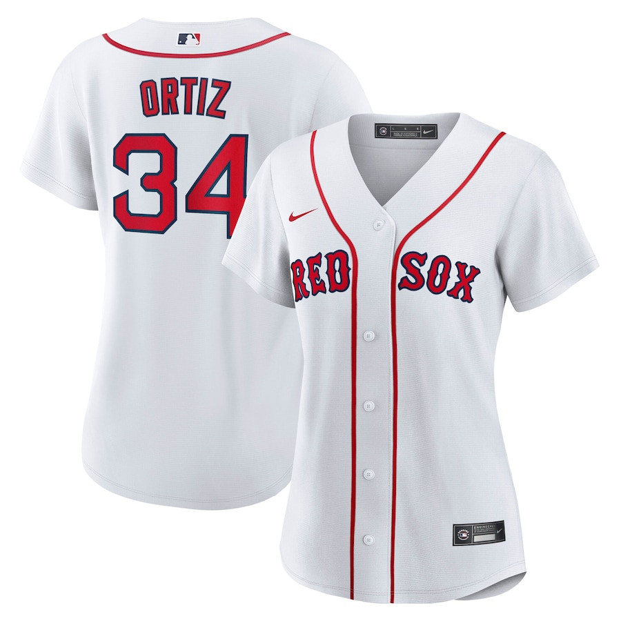 David Ortiz 34 Boston Red Sox Player White MLB Jersey Women's