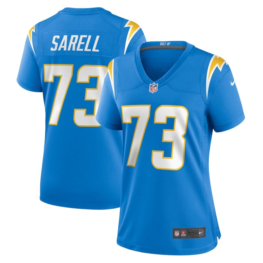 Foster Sarell 73 Los Angeles Chargers Game Powder Blue NFL Jersey Women's