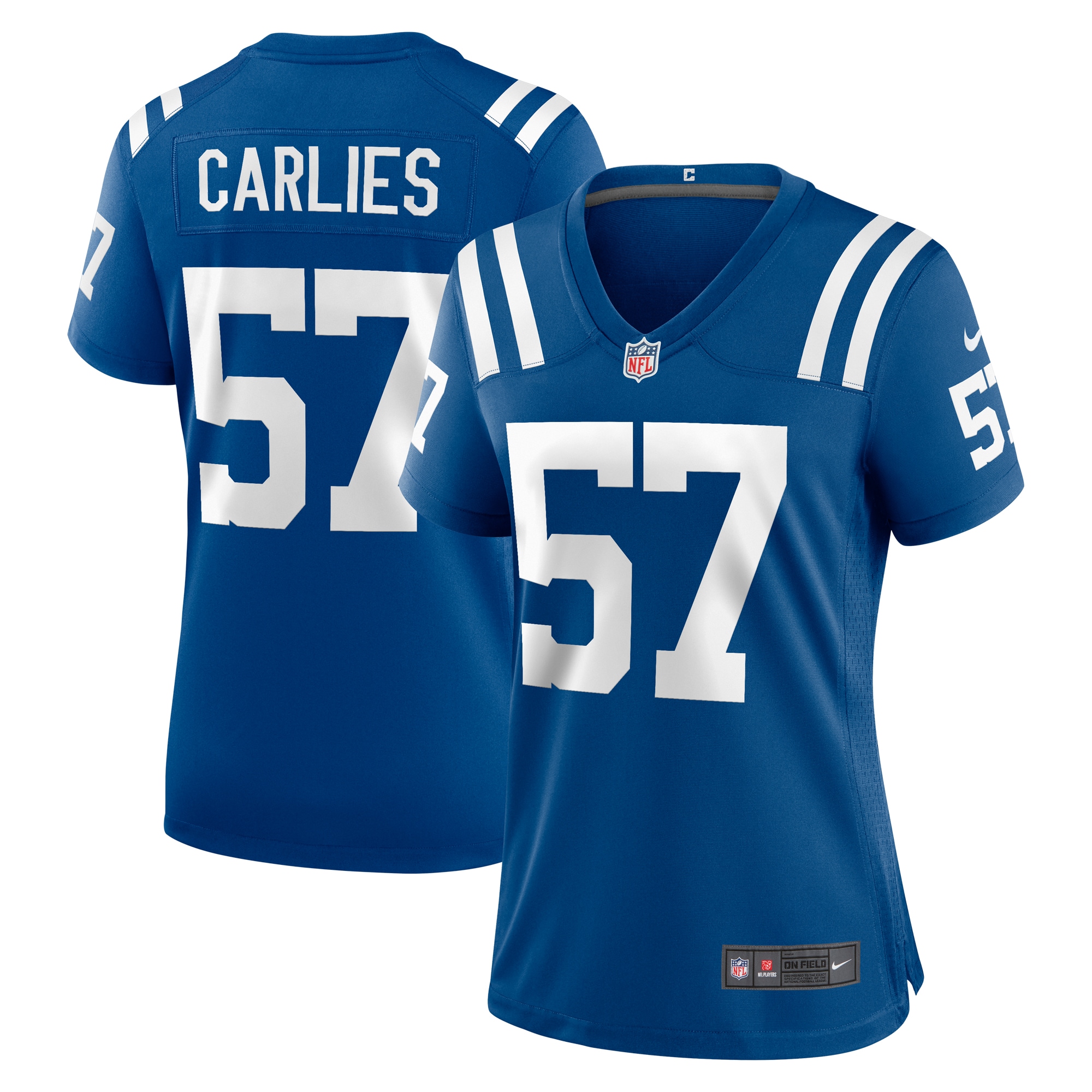 Indianapolis Colts Jaylon Carlies Royal Game NFL Jersey Women's