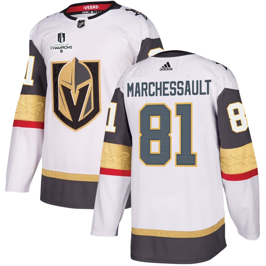 Jonathan Marchessault 81 Vegas Golden Knights Stanley Cup 2023 Champions Patch Away Breakaway White NHL Jersey Men's