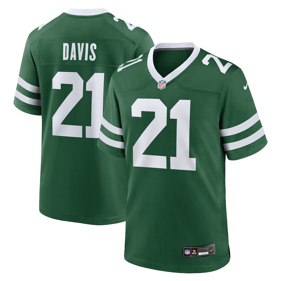 Ashtyn Davis 21 New York Jets Team Game Legacy Green NFL Jersey Men's