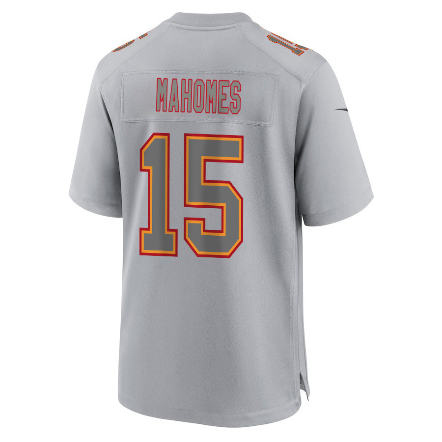 Patrick Mahomes 15 Kansas City Chiefs Super Bowl LVIII Champions 4X Atmosphere Fashion Game Gray NFL Jersey Men's