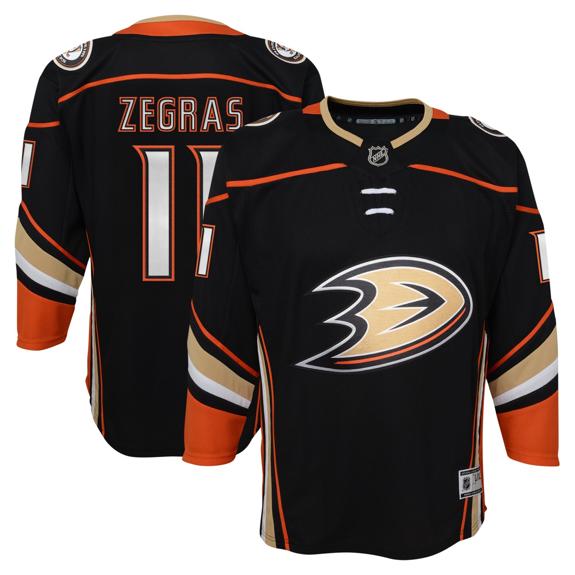 Anaheim Ducks Trevor Zegras Black Home Premier Player NHL Jersey Youth