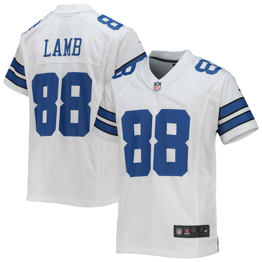 CeeDee Lamb 88 Dallas Cowboys Game White NFL Jersey Youth