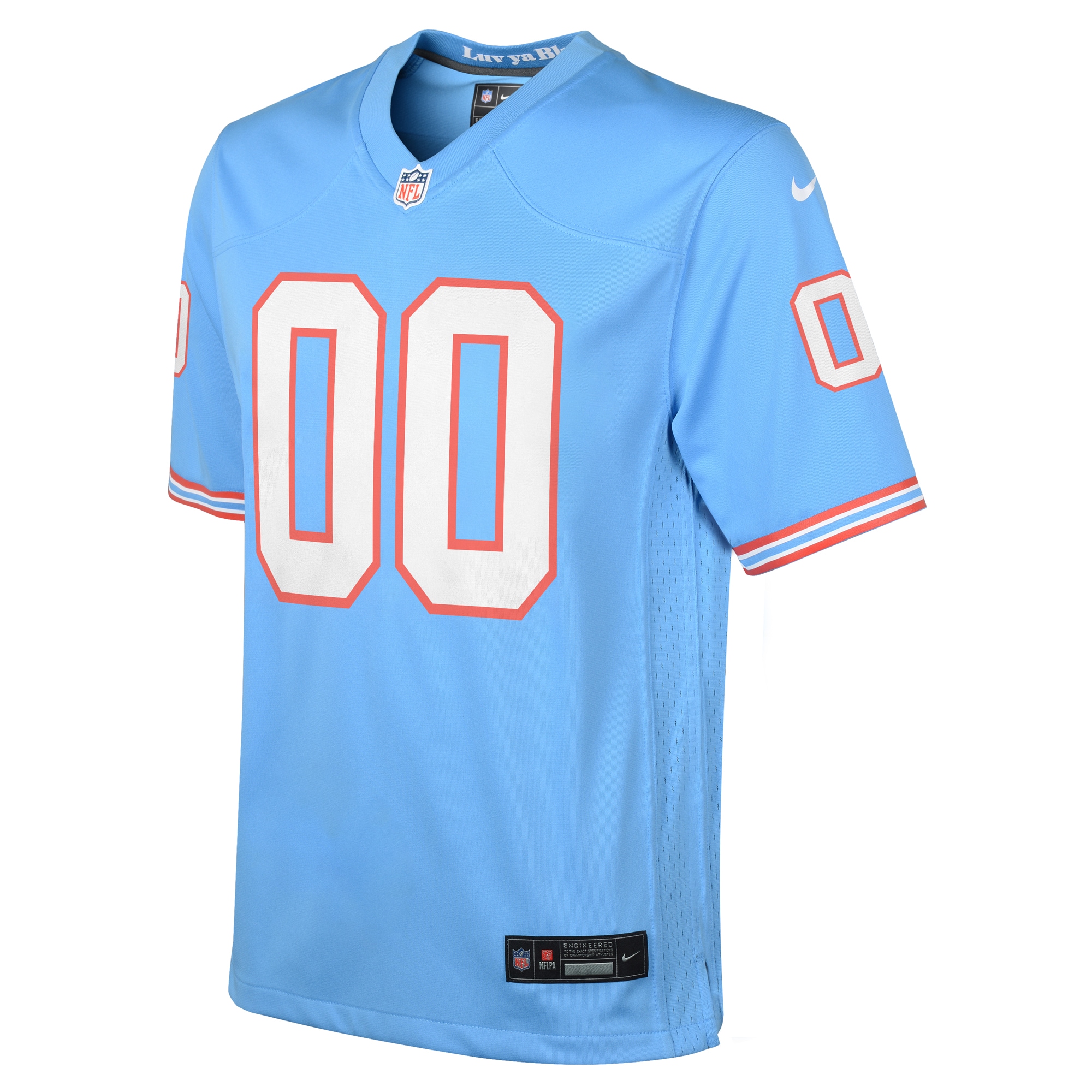 Tennessee Titans Light Blue Oilers Throwback Custom Game NFL Jersey Youth